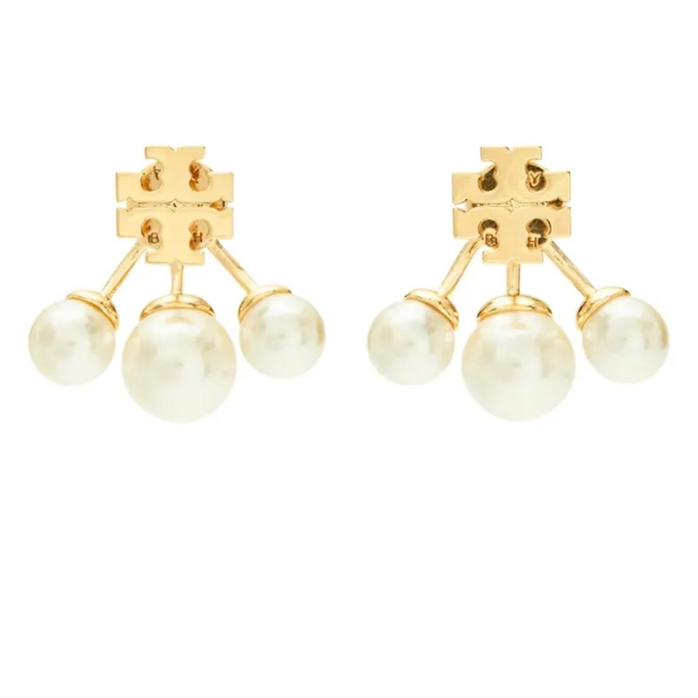 Tory Bruch Moondance Pearl Front-Back Earrings